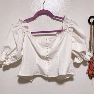 White top with sleeves